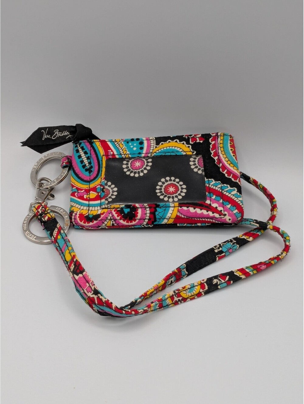 Vera Bradley Zip ID Pouch with Breakaway Lanyard, Parisian Paisley, Retired